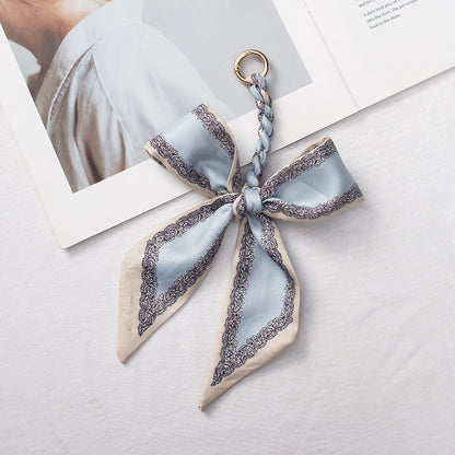 Silk Scarf Bag Charm – Twilly Ribbon Purse Accessory | Greenyuna