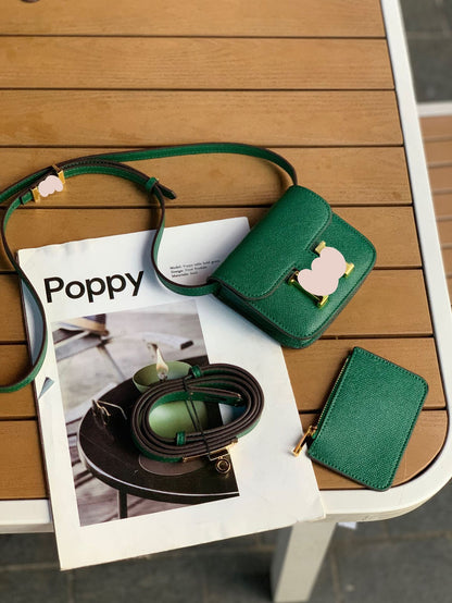 Mini Structured Flap Bag Wholesale | H398 12cm PU Crossbody | GREEN Factory