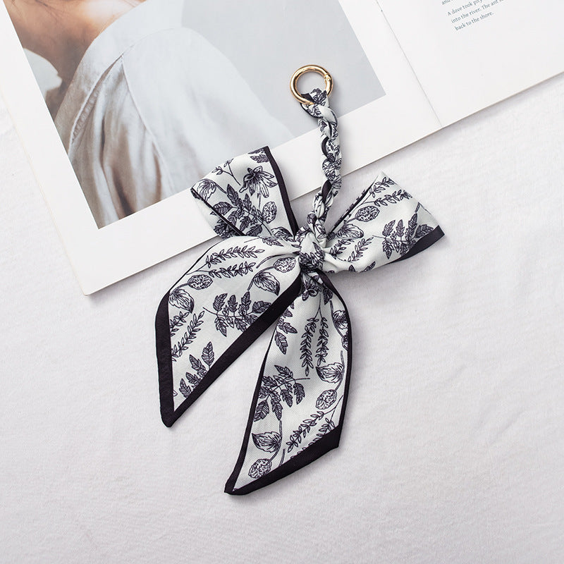 Silk Scarf Bag Charm – Twilly Ribbon Purse Accessory | Greenyuna