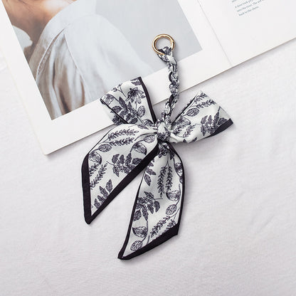 Silk Scarf Bag Charm – Twilly Ribbon Purse Accessory | Greenyuna