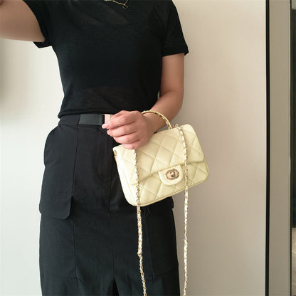 C Series · Genuine Leather Quilted Mini Pearl Handle Flap Bag – 4 Colors | Greenyuna