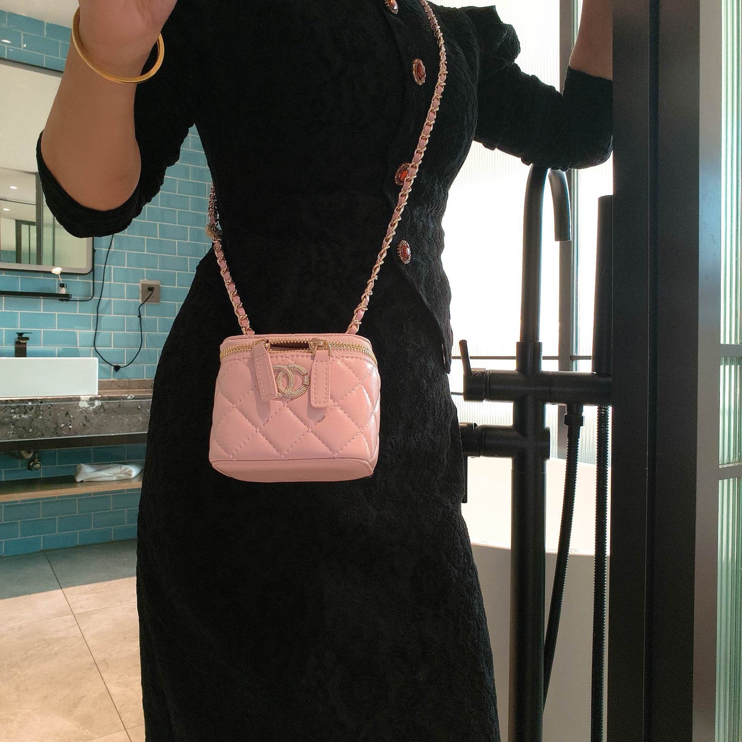 C Series · Genuine Leather Quilted Mini Vanity Cube Bag – 6 Colors | Crossbody | Greenyuna