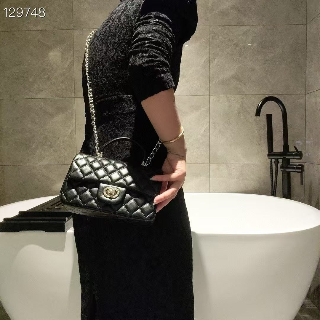 Mini Genuine Leather Quilted Flap Chain Bag – 6 Colors | Crossbody & Shoulder | Greenyuna