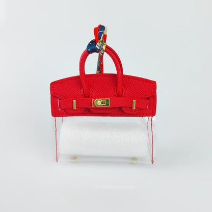 Mini PU Bag with Clear PVC Case | Colorful Handbag Ornament & Gift Display