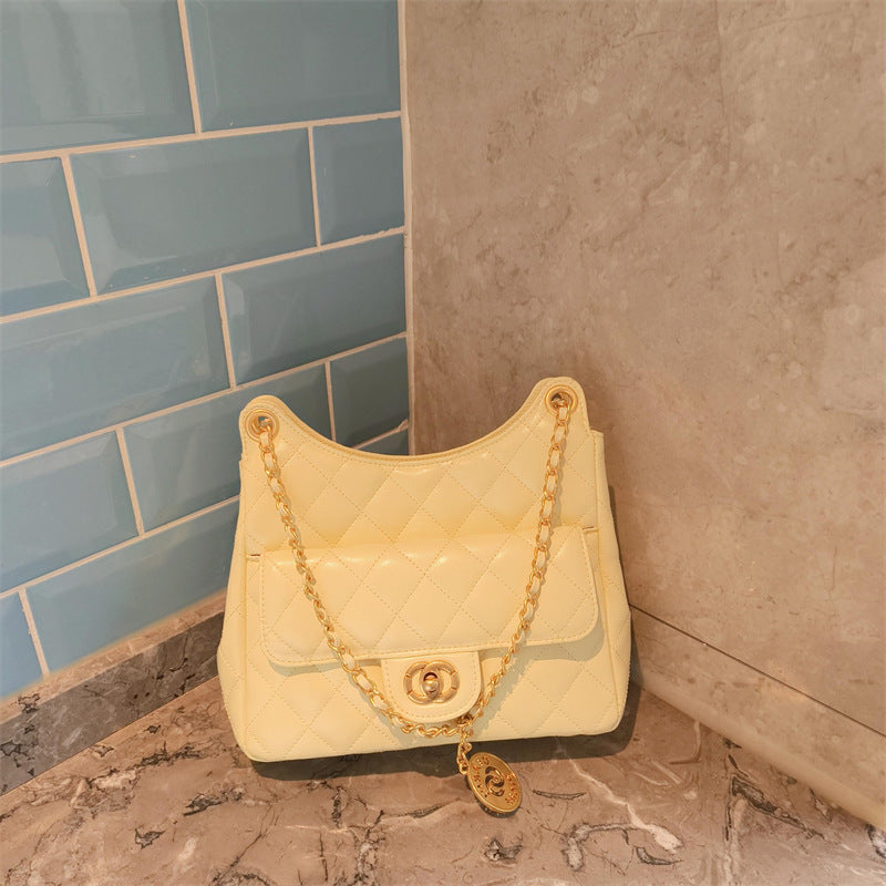 C Series · Genuine Leather Quilted Soft Chain Tote Bag – 5 Colors | Hobo Shoulder Style | Greenyuna