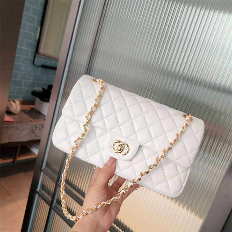 Genuine Leather Quilted Flap Shoulder Bag – Pastel Colors | Chain Strap | MOQ 2 | Greenyuna