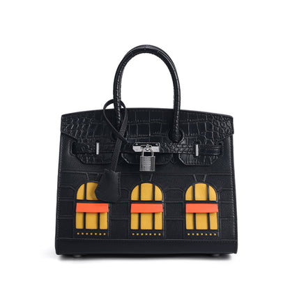 Elegant Structured Bag Wholesale | 25cm PU Handbag Gold Hardware | GREEN Factory