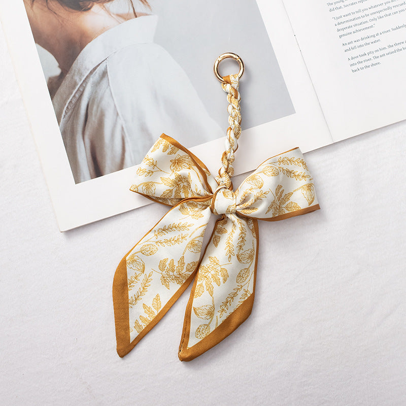 Silk Scarf Bag Charm – Twilly Ribbon Purse Accessory | Greenyuna
