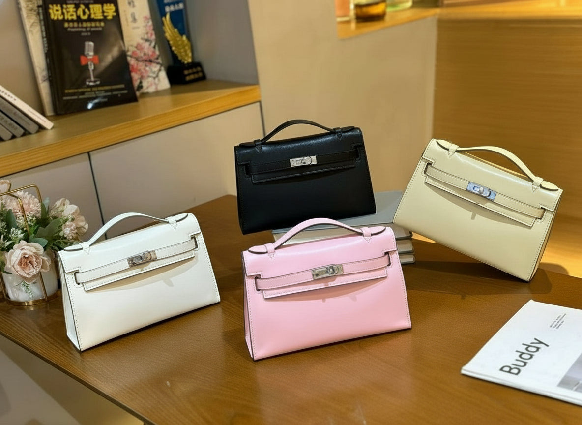 H Series Mini Structured Top-Handle Bag 22 cm – Model 2300 | Silver Hardware