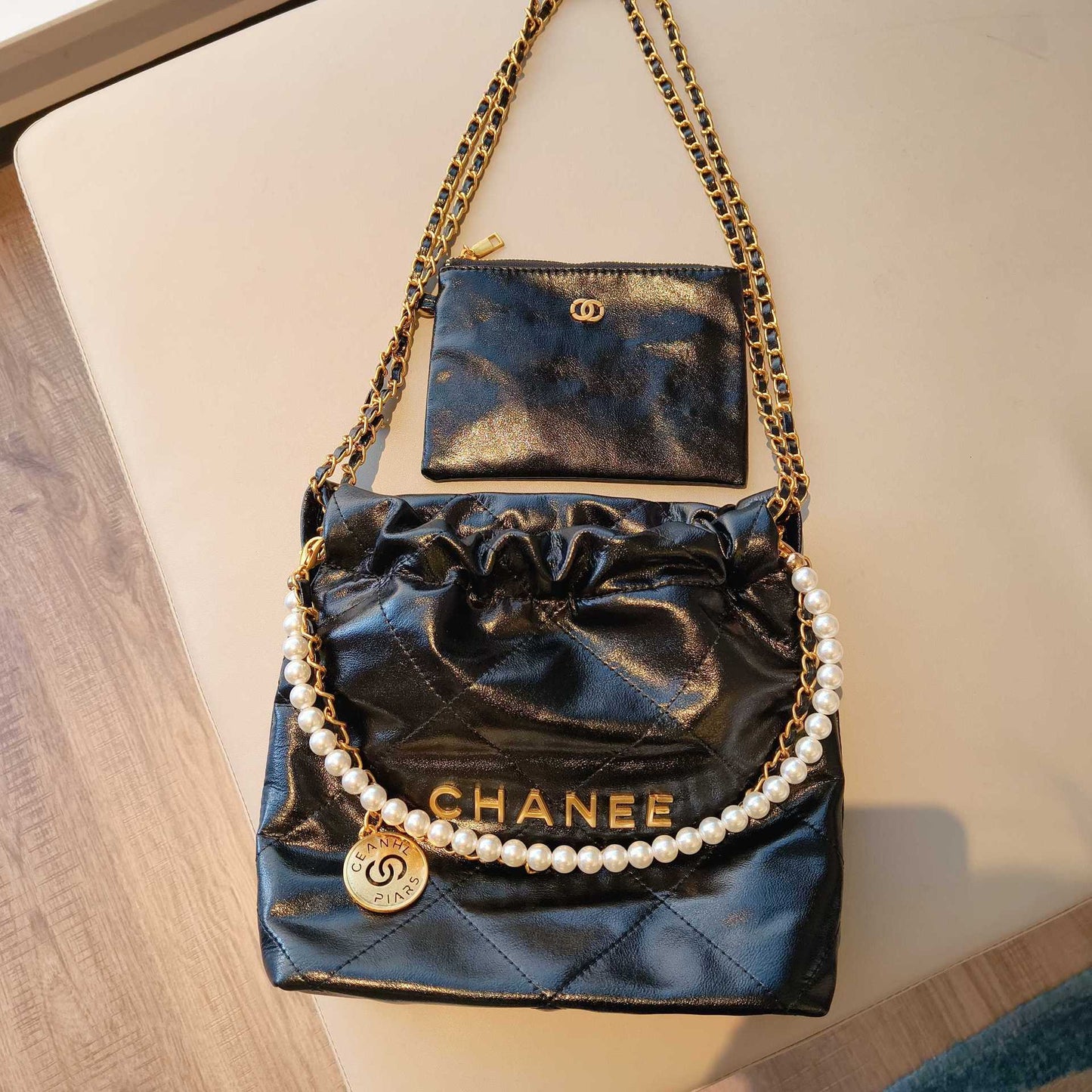 Pearl Chain Soft Quilted Hobo Bag – Shoulder & Crossbody | 5 Colors | Greenyuna