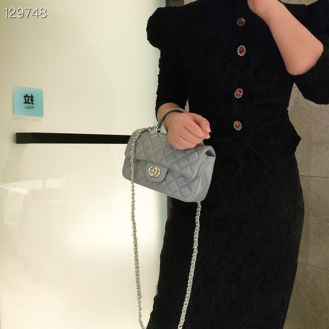 Mini Genuine Leather Quilted Flap Chain Bag – 6 Colors | Crossbody & Shoulder | Greenyuna