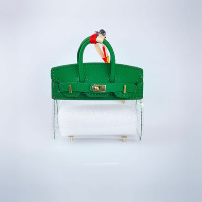 Mini PU Bag with Clear PVC Case | Colorful Handbag Ornament & Gift Display