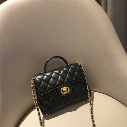 C Series · Genuine Leather Quilted Mini Top Handle Bag – Crossbody & Shoulder | 4 Colors | Greenyuna