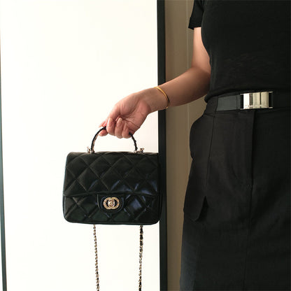 C Series · Genuine Leather Quilted Mini Pearl Handle Flap Bag – 4 Colors | Greenyuna