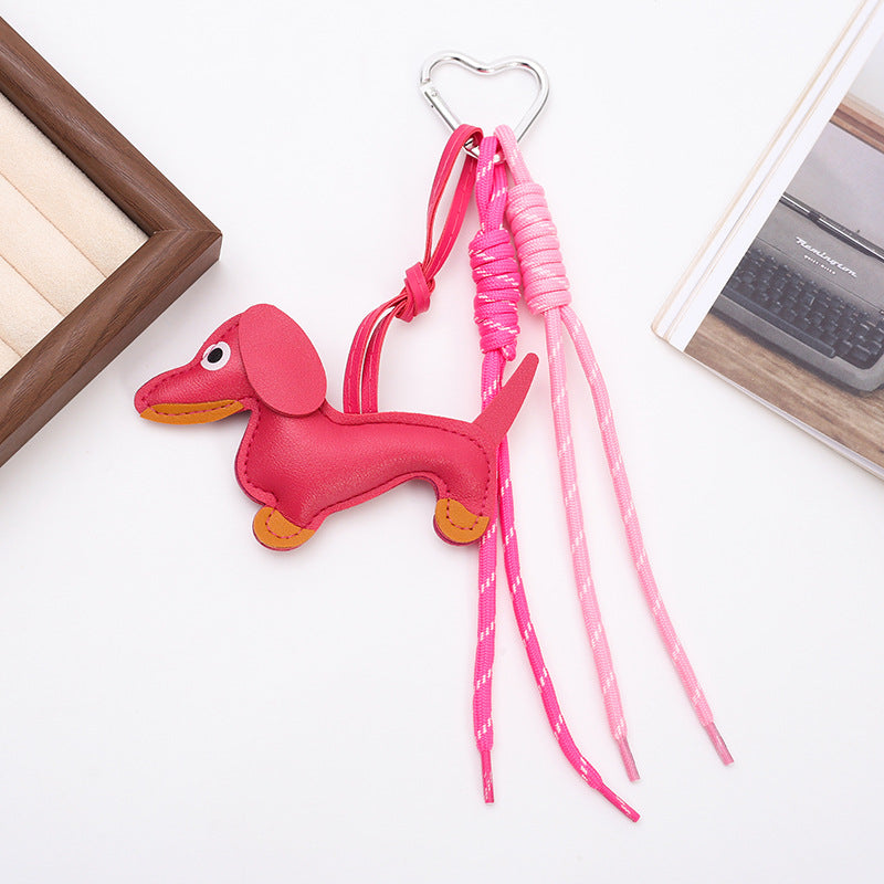 PU Horse Tassel Bag Charm Set | Cute Pendant with Braided Rope