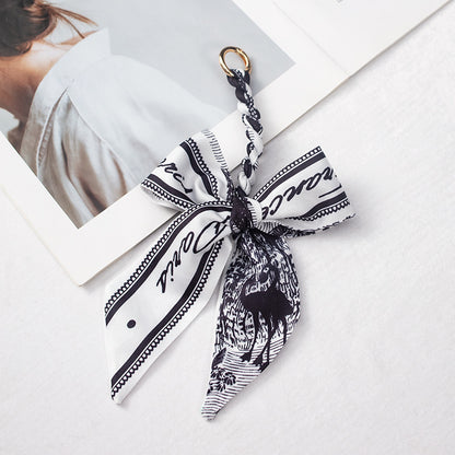 Silk Scarf Bag Charm – Twilly Ribbon Purse Accessory | Greenyuna