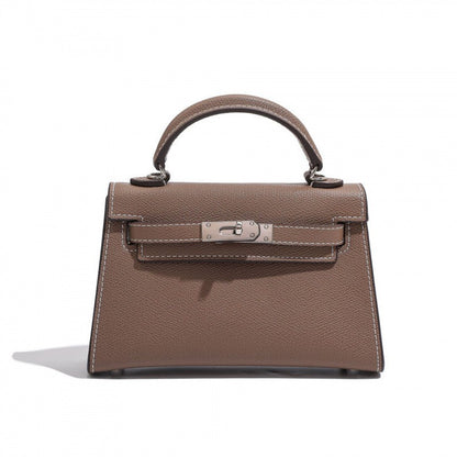 Elegant Structured Bag Collection | H Series Handbags Wholesale | 19cm silver PU leather GREEN Factory