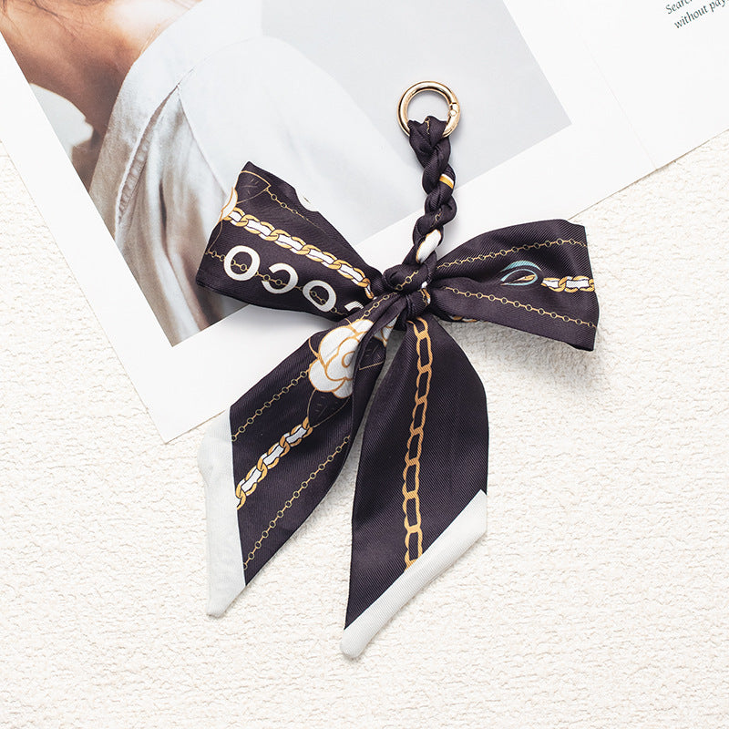 Silk Scarf Bag Charm – Twilly Ribbon Purse Accessory | Greenyuna