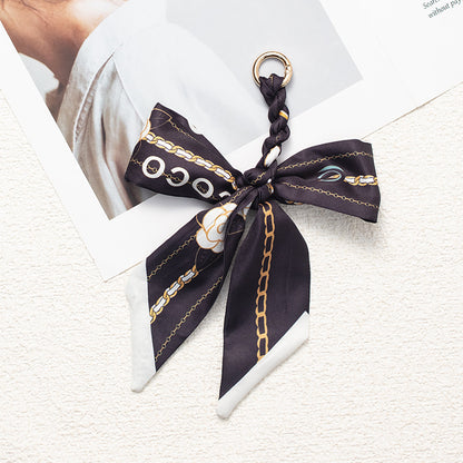 Silk Scarf Bag Charm – Twilly Ribbon Purse Accessory | Greenyuna