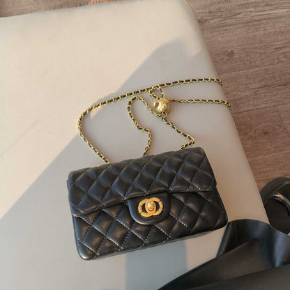 C Series · Mini Genuine Leather Quilted Chain Crossbody Bag – 7 Colors | Classic Small Flap | Greenyuna