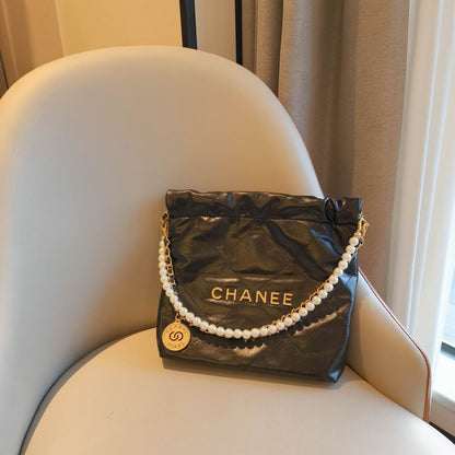 Pearl Chain Soft Quilted Hobo Bag – Shoulder & Crossbody | 5 Colors | Greenyuna