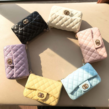 C Series · Mini Genuine Leather Quilted Flap Chain Bag – 6 Colors | Crossbody & Shoulder | Greenyuna