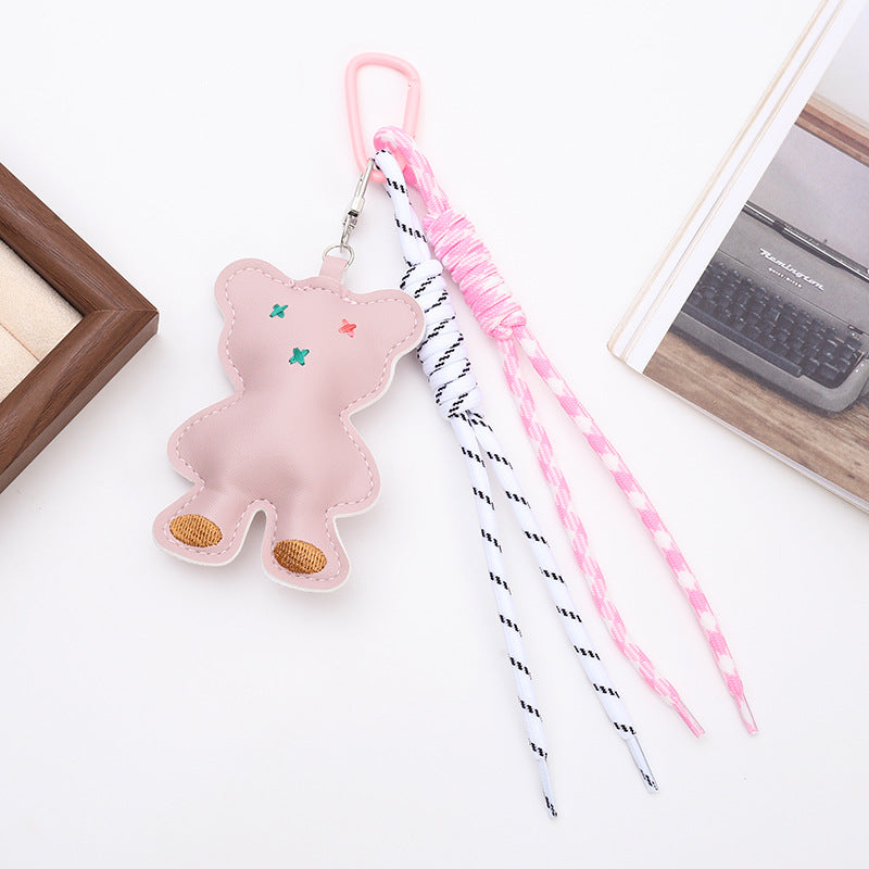 PU Horse Tassel Bag Charm Set | Cute Pendant with Braided Rope