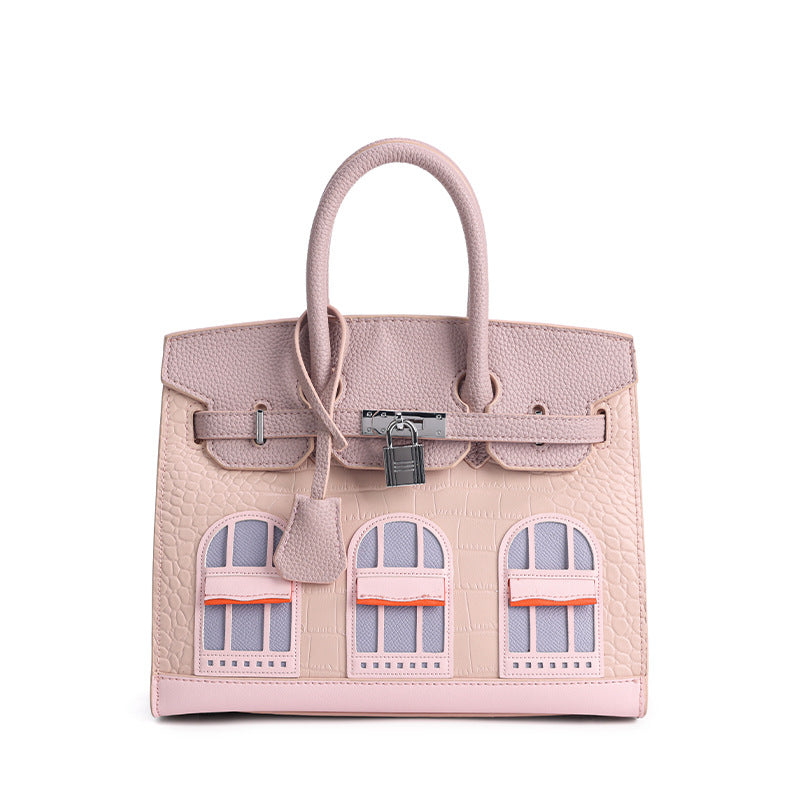 Elegant Structured Bag Wholesale | 25cm PU Handbag Gold Hardware | GREEN Factory