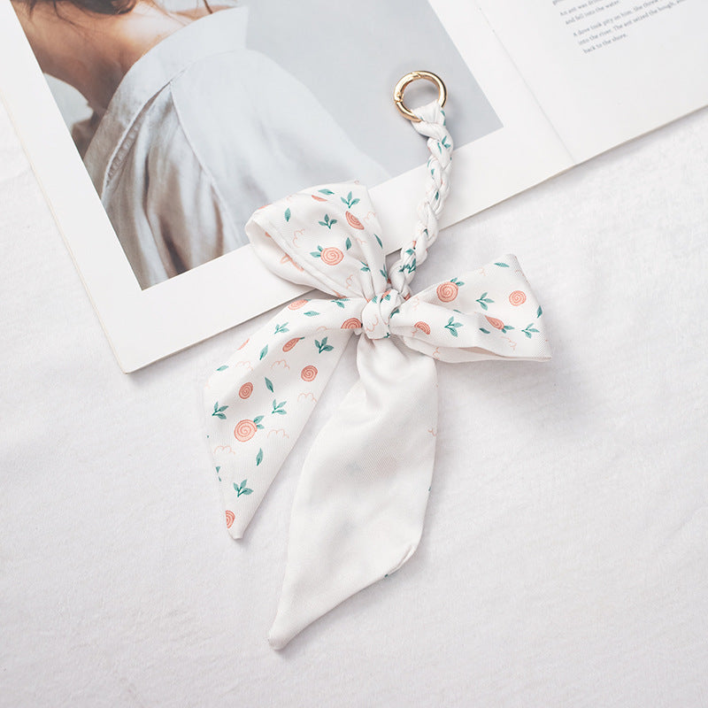 Silk Scarf Bag Charm – Twilly Ribbon Purse Accessory | Greenyuna