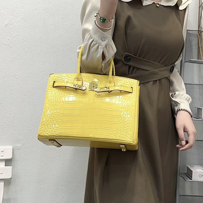 H Series 30×16×22 cm Croc-Texture Structured Tote Bag | Premium PU | Factory Direct