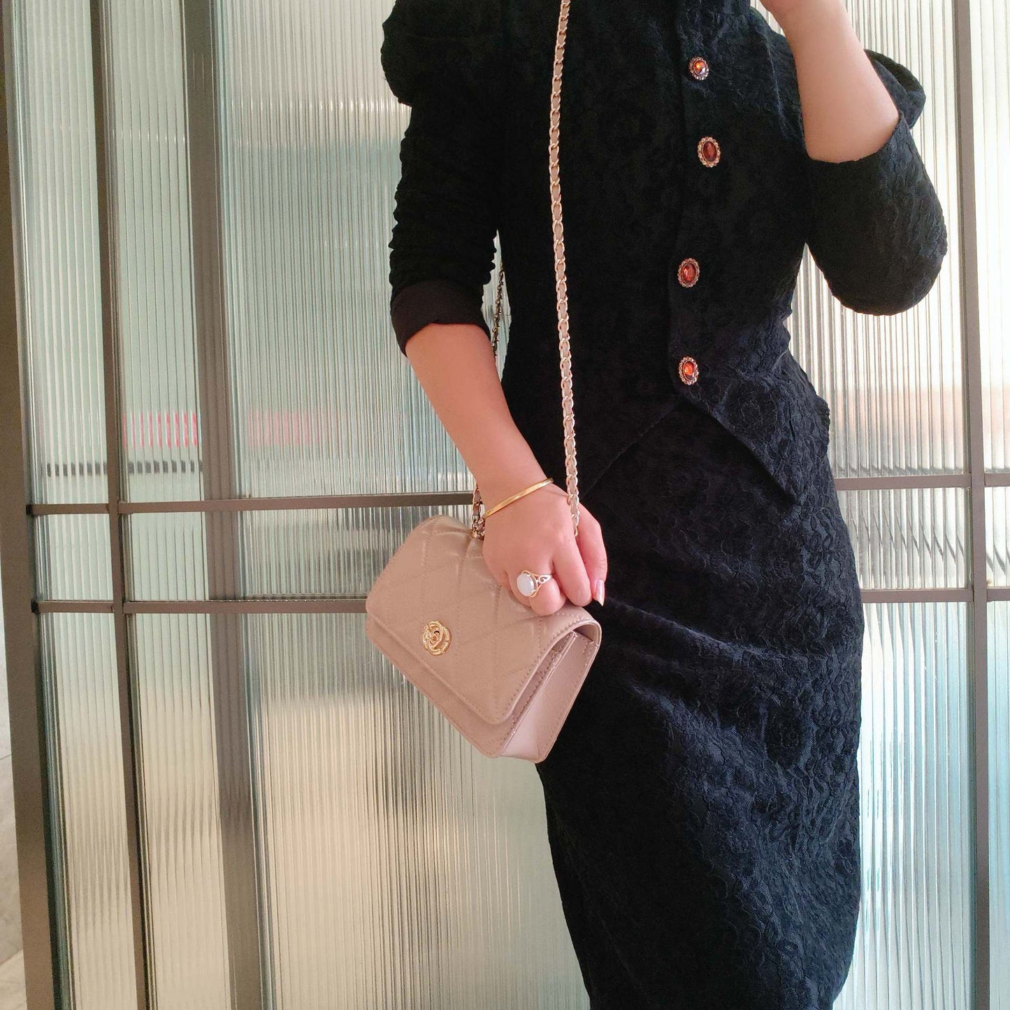 C Series · Genuine Leather Quilted Mini Chain Top Handle Flap Bag – 5 Colors | Greenyuna