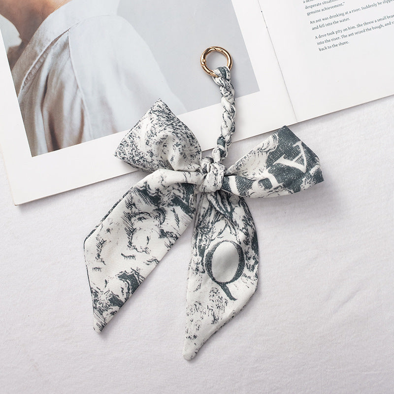 Silk Scarf Bag Charm – Twilly Ribbon Purse Accessory | Greenyuna