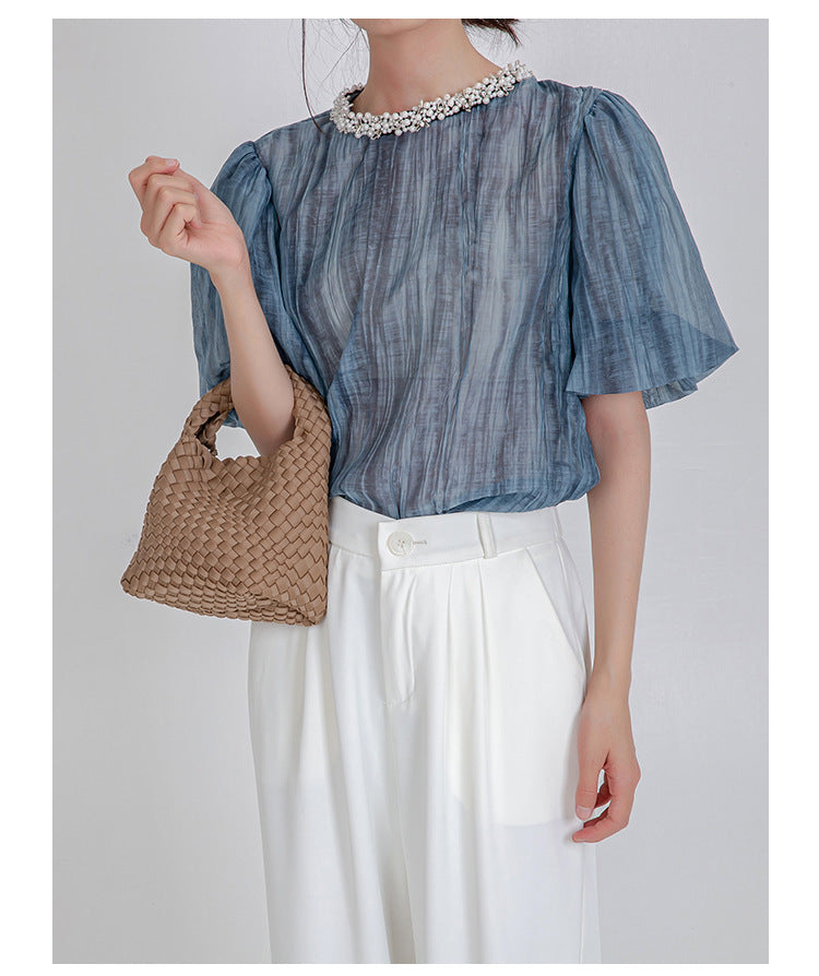 D Series Mini Woven PU Handbag – 16cm Small Bag with Top Handle