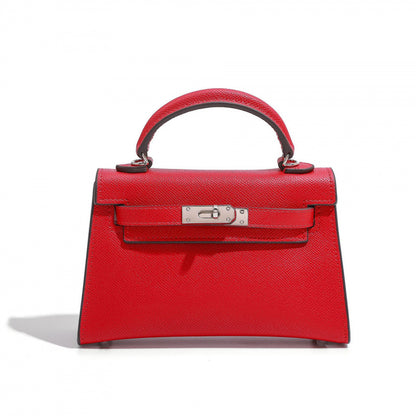 Elegant Structured Bag Collection | H Series Handbags Wholesale | 19cm silver PU leather GREEN Factory