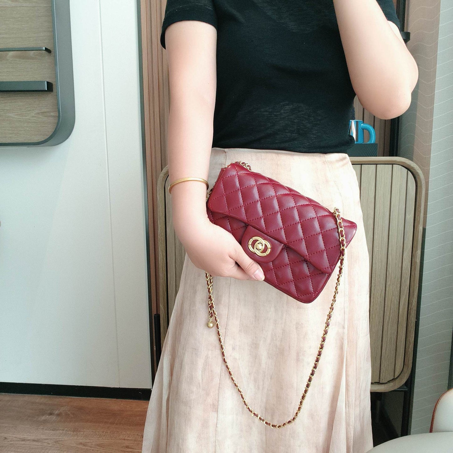 C Series · Mini Genuine Leather Quilted Chain Crossbody Bag – 7 Colors | Classic Small Flap | Greenyuna