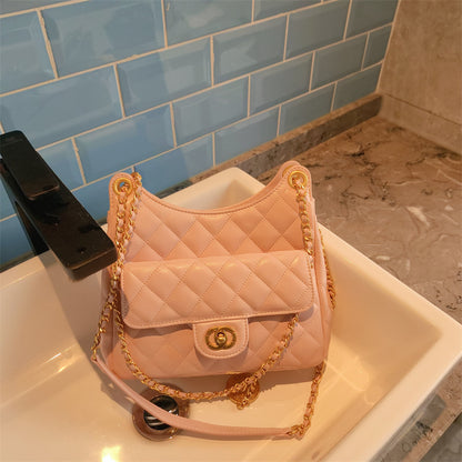 C Series · Genuine Leather Quilted Chain Shoulder Tote Bag – 5 Colors | Soft Hobo Style | Greenyuna