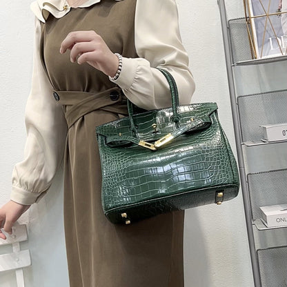 H Series 30×16×22 cm Croc-Texture Structured Tote Bag | Premium PU | Factory Direct