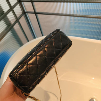 Mini Genuine Leather Quilted Top Handle Bag – 6 Colors | Handheld & Crossbody | Greenyuna