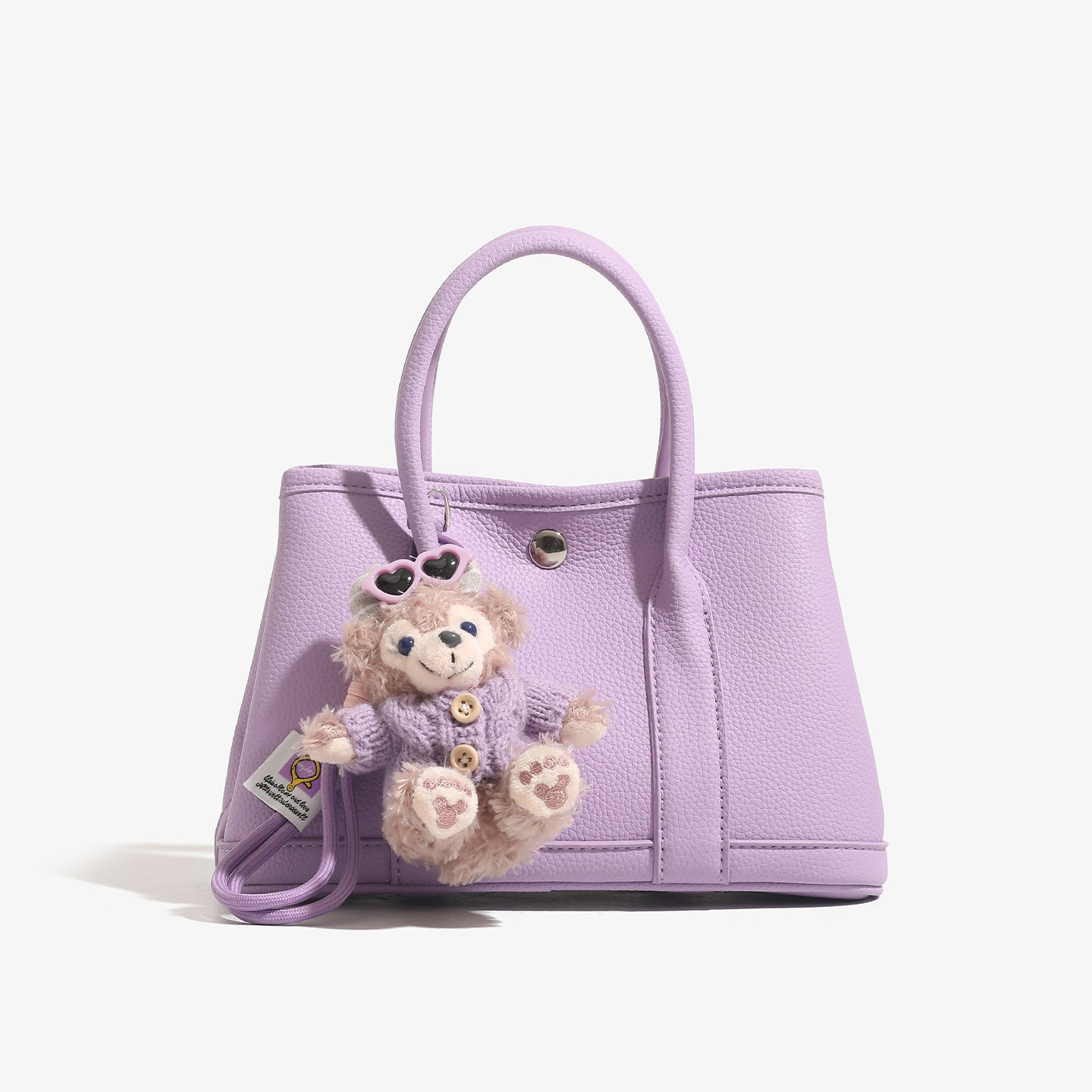 Mini Tote Bag with Plush Charm | Cute Daily Handbag | 6 Colors