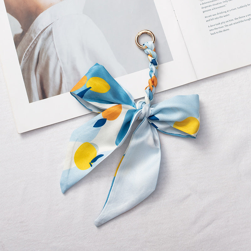 Silk Scarf Bag Charm – Twilly Ribbon Purse Accessory | Greenyuna