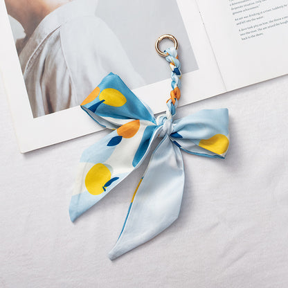 Silk Scarf Bag Charm – Twilly Ribbon Purse Accessory | Greenyuna