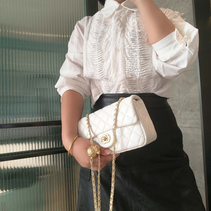 C Series · Mini Genuine Leather Quilted Chain Crossbody Bag – 7 Colors | Classic Small Flap | Greenyuna