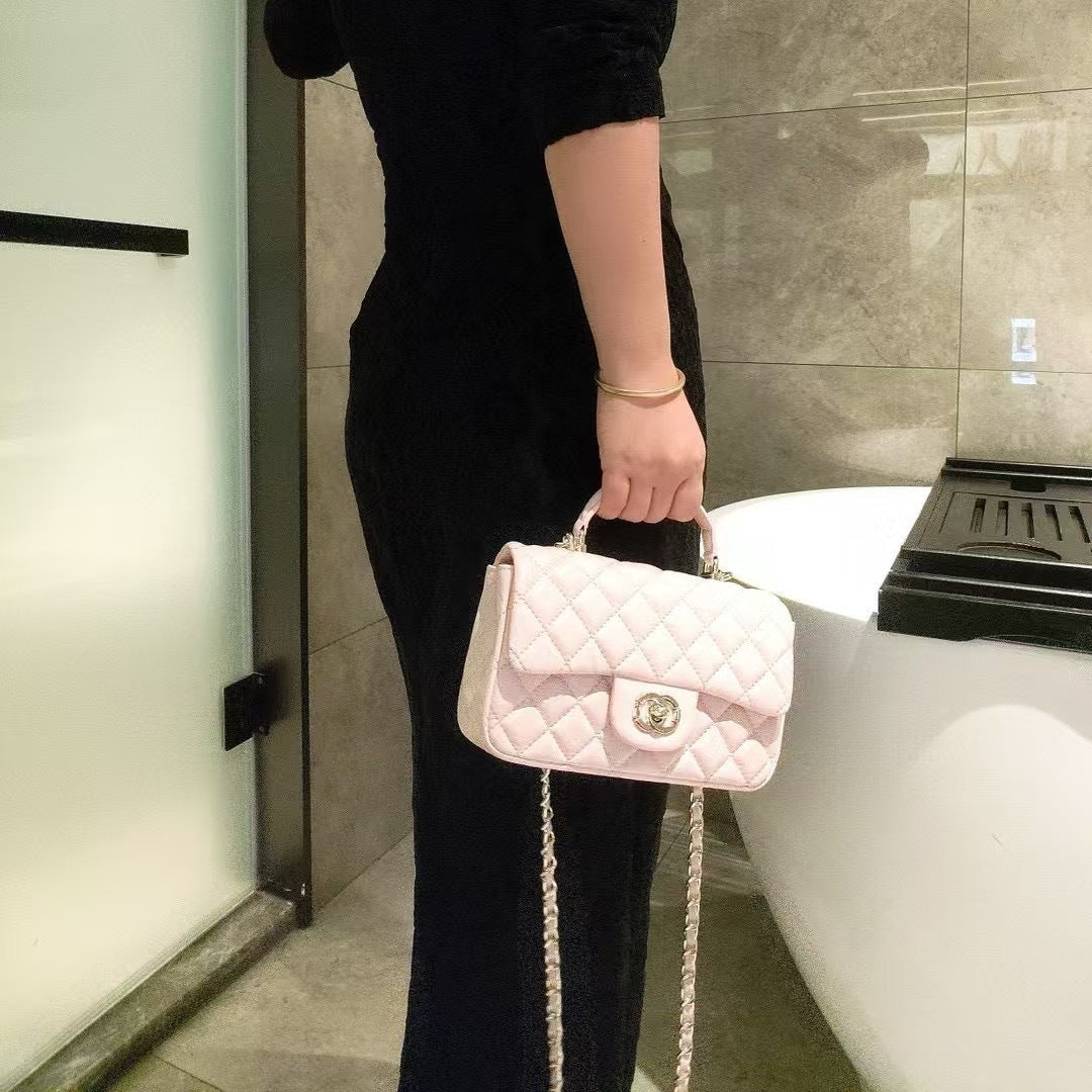 Mini Genuine Leather Quilted Flap Chain Bag – 6 Colors | Crossbody & Shoulder | Greenyuna