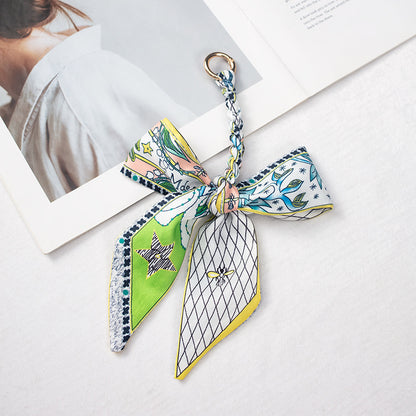 Silk Scarf Bag Charm – Twilly Ribbon Purse Accessory | Greenyuna