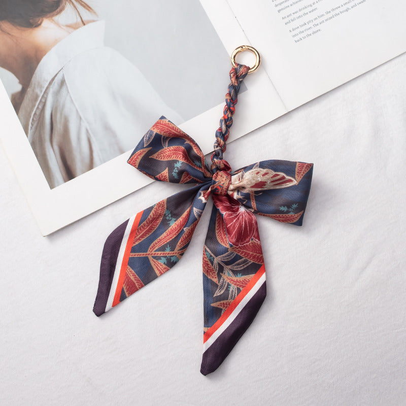 Silk Scarf Bag Charm – Twilly Ribbon Purse Accessory | Greenyuna