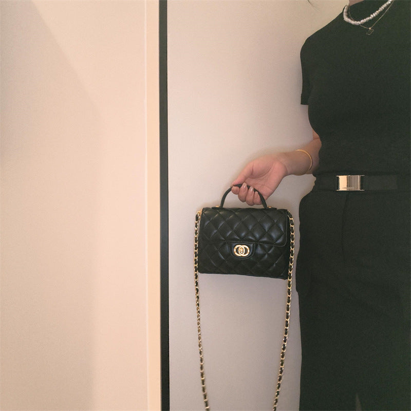 C Series · Genuine Leather Quilted Mini Top Handle Bag – Crossbody & Shoulder | 4 Colors | Greenyuna