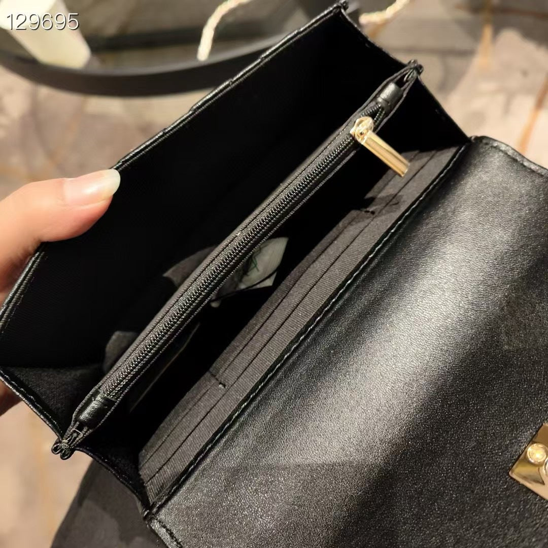 C Series | Genuine Leather Quilted Top-Handle Mini Bag – Golden Metal Frame Design