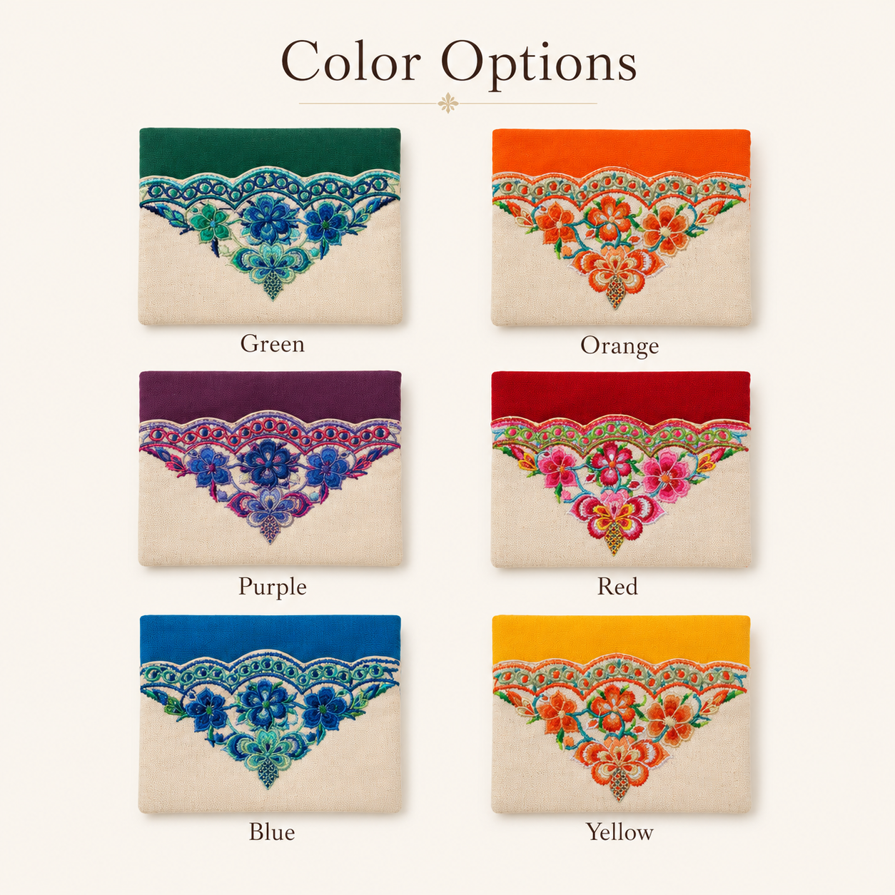 Floral Embroidered Linen Tissue Holder