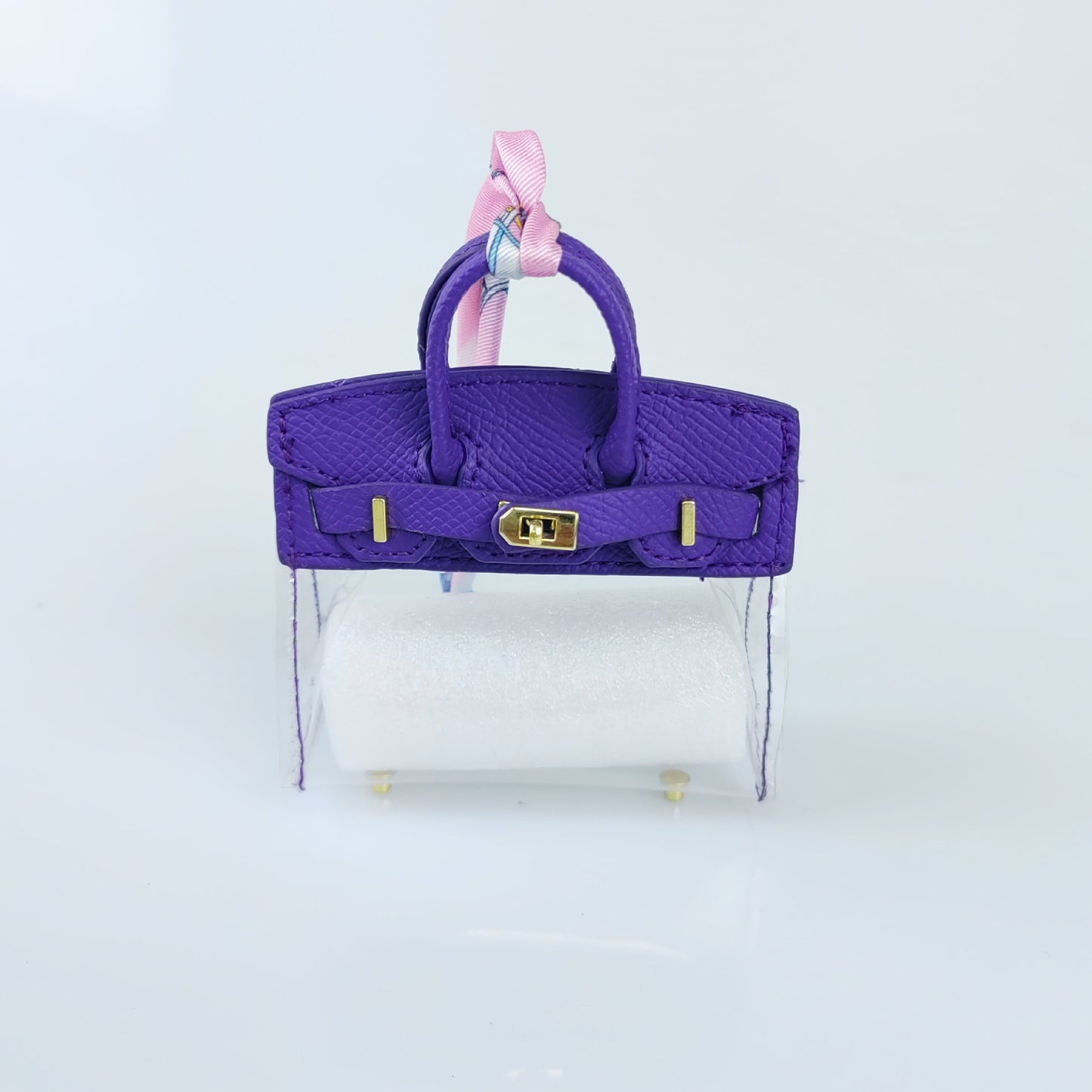 Mini PU Bag with Clear PVC Case | Colorful Handbag Ornament & Gift Display