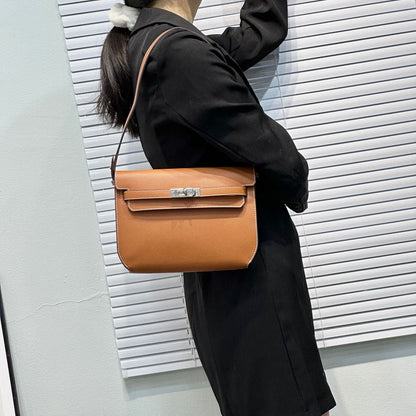 H Series 25 cm Structured Shoulder Bag – 23-0405 | Silver Hardware